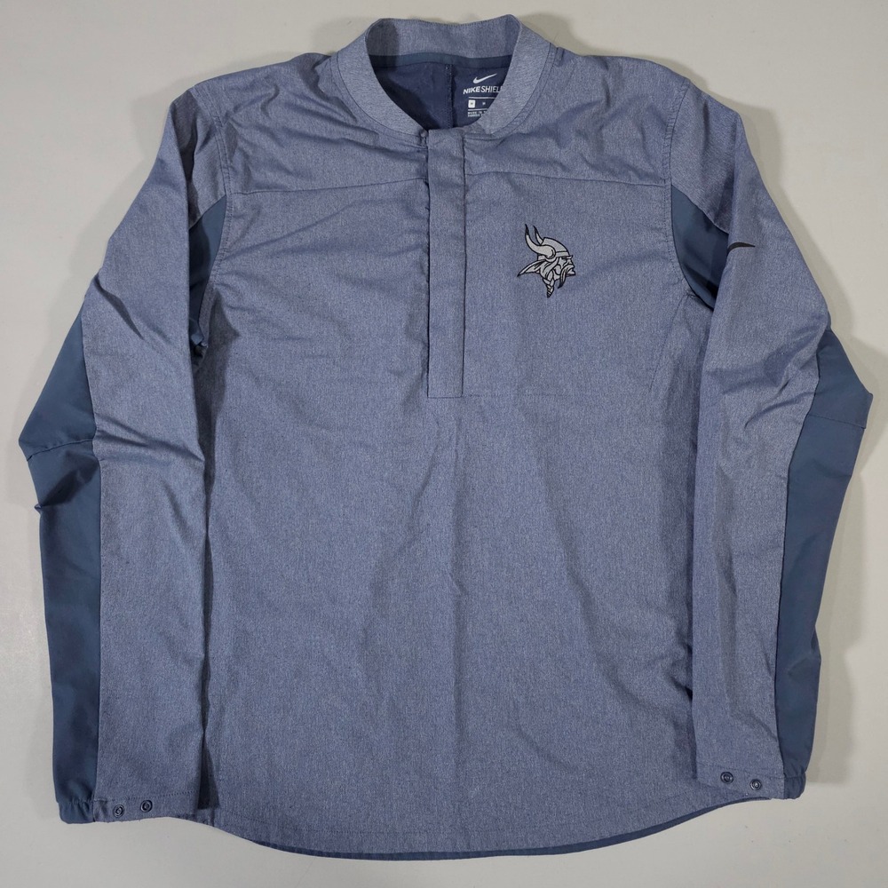 Nike Shield Minnesota Vikings Jacket Men Medium Blue 1/4 Zip Pullover 892211-471